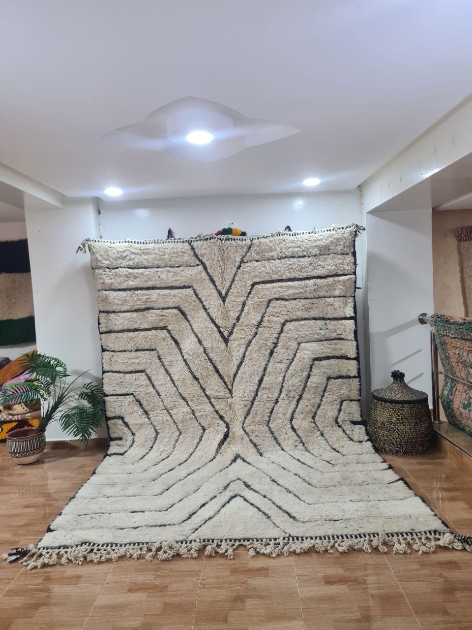 White Saflan Marokkaans handgemaakt tapijt150 cm x 100 cm